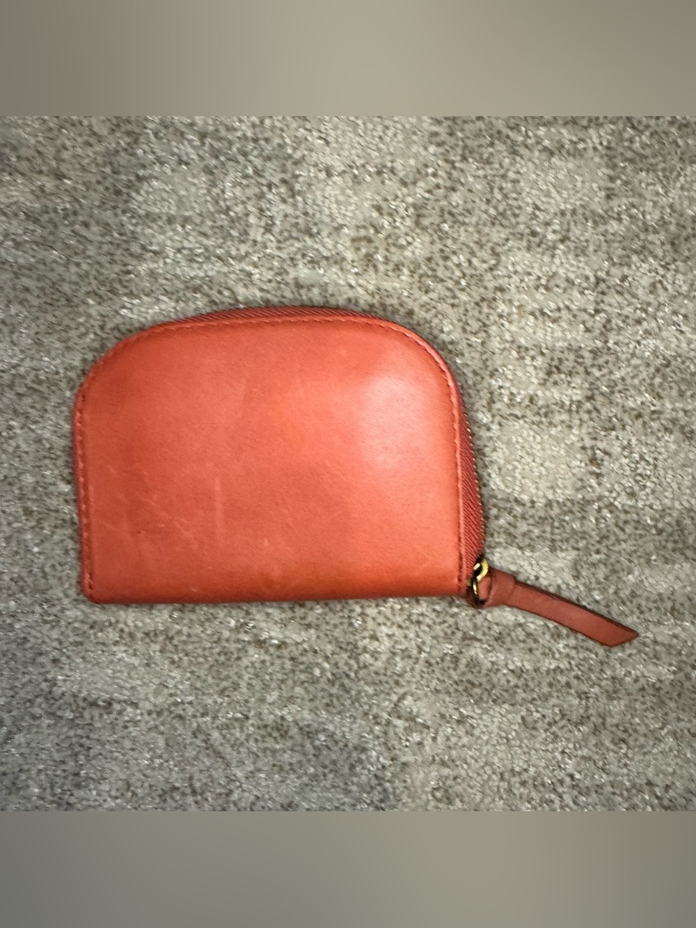 Madewell Leather Zip Wallet - Coral